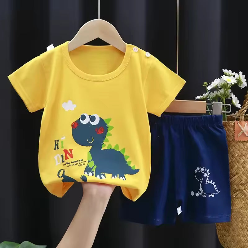 Summer Set - Short Sleeve T-Shirt and Cotton Shorts