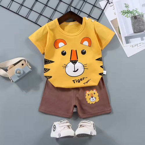 Summer Set - Short Sleeve T-Shirt and Cotton Shorts