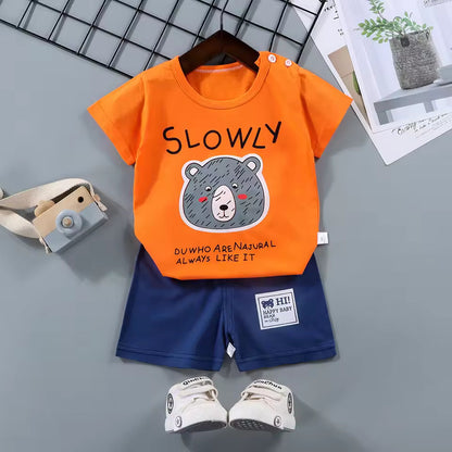Summer Set - Short Sleeve T-Shirt and Cotton Shorts